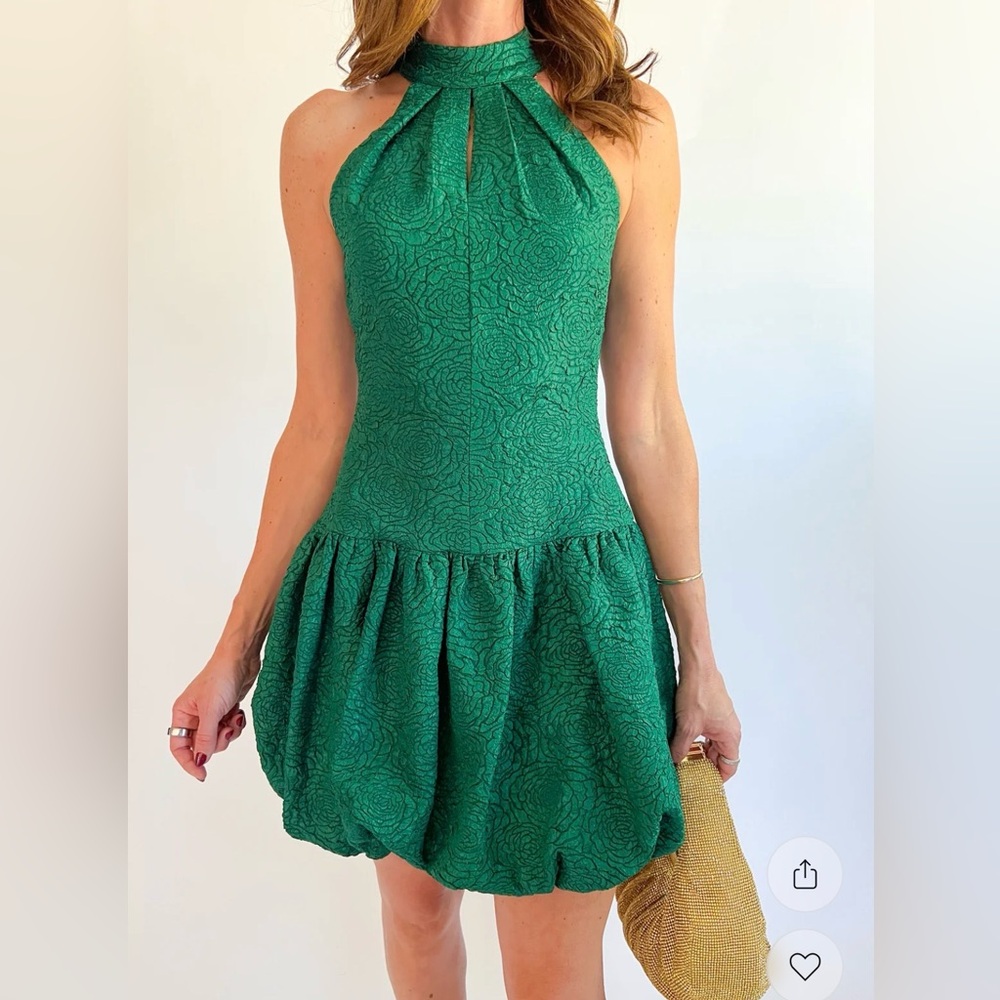 Adelyn Rae Green Sleeveless Textured Dress small